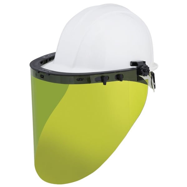 Sellstrom Premium Arc-Flash-Rated Face Shield, Dielectric Face Shield Bracket, Slot Adapters, Polycarbonate Window, Uncoated - S31224