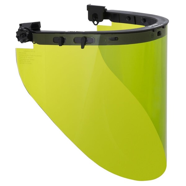 Sellstrom Premium Arc-Flash-Rated Face Shield, Dielectric Face Shield Bracket, Slot Adapters, Polycarbonate Window, Uncoated - S31224