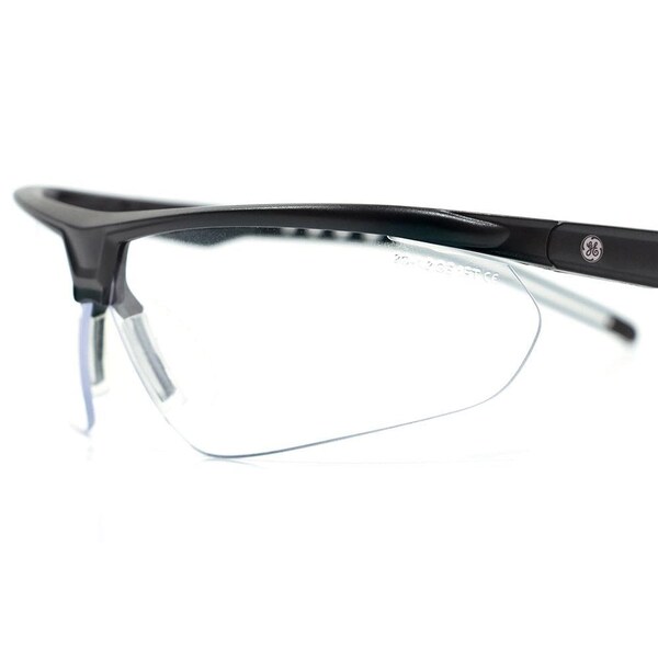 Ge Safety Glasses, Clear Anti-Scratch Lens, Polycarbonate, Gray - GE308C