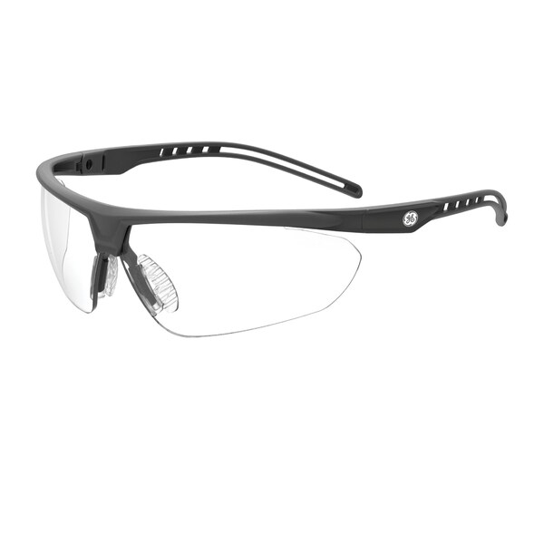 Ge Safety Glasses, Clear Anti-Scratch Lens, Polycarbonate, Gray - GE308C