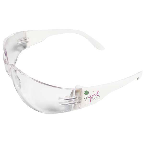 Erb Safety Girl Power at Work, Safety Glasses Anti-Fog, Clear Lens, Frameless, Wraparound - 17750