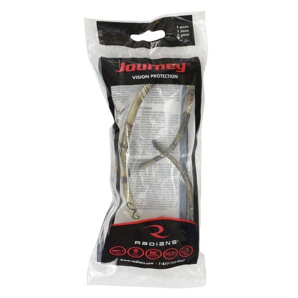 Radians Safety Glasses, Wraparound Clear Polycarbonate Lens, Uncoated,  - JR4H10ID