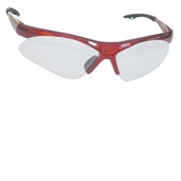 Sas Safety SAS Safety SAS540-0000 Diamondback Safety Gls Red Frame-Clr Lens - SAS540-0000