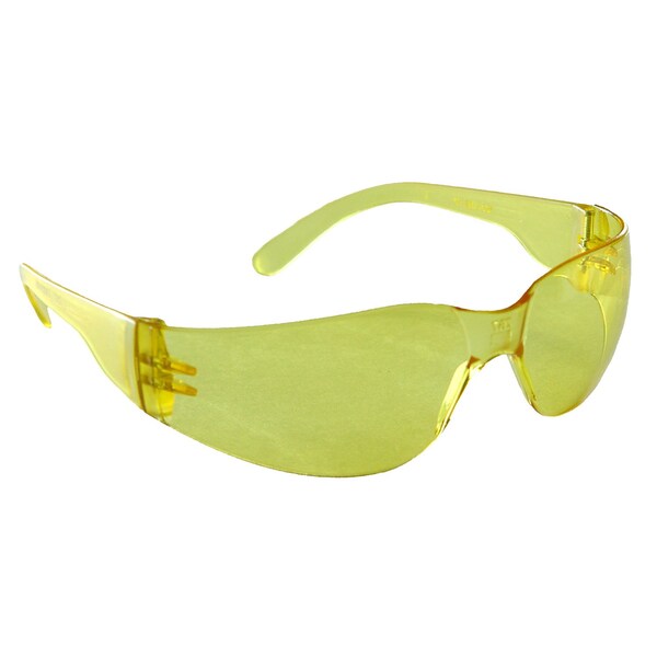 Radians Safety Glasses, Wraparound Amber Lens, Uncoated,  - MRS140ID