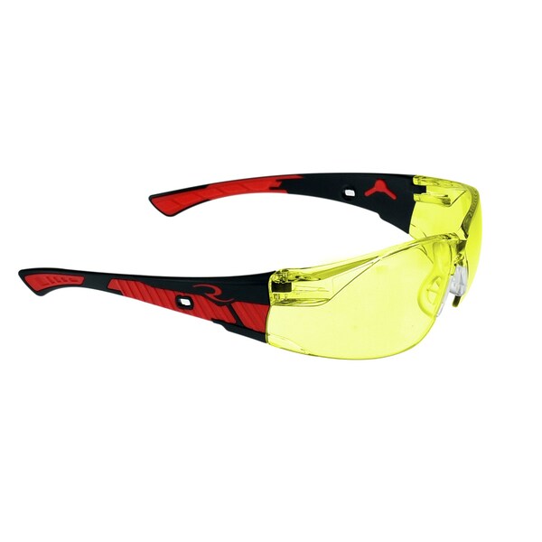 Radians Safety Glasses, Wraparound Amber Polycarbonate Lens, Uncoated,  - OBL1-40