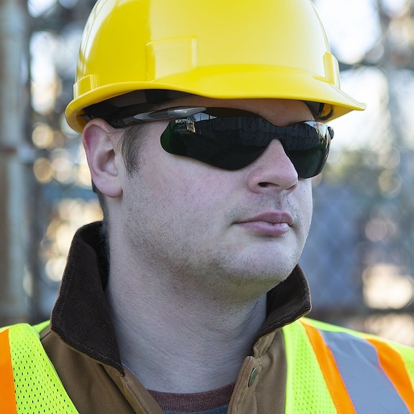 Jackson Safety Safety Glasses, Anti-Scratch Lens, Gunmetal Frameless - 50030