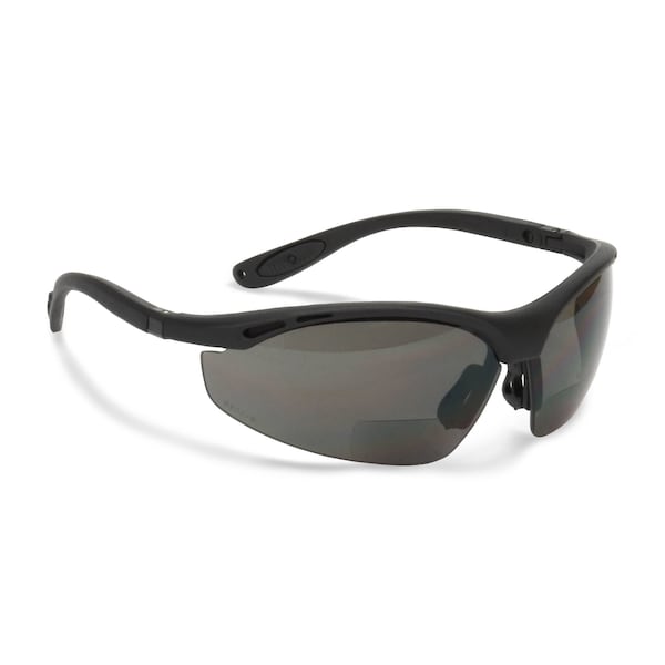 Radians Cheaters(R) Bi-Focal Safety Reading Glasses, Black Wraparound Frame, +1.50 Diopter, Gray Lens, M - CH1-215