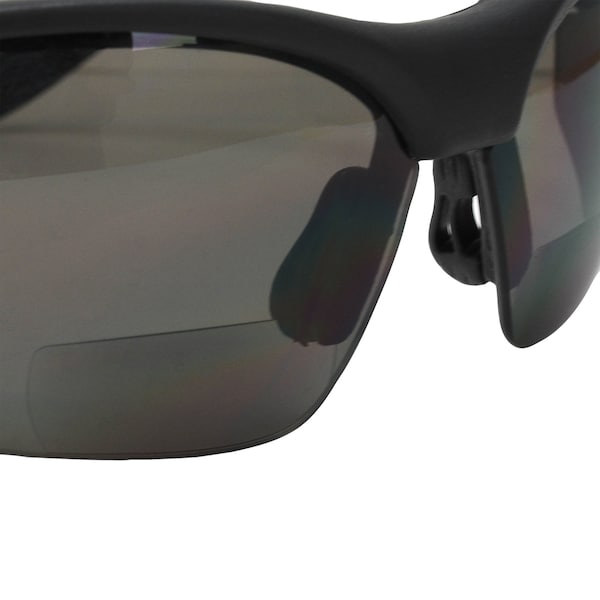 Radians Cheaters(R) Bi-Focal Safety Reading Glasses, Black Wraparound Frame, +1.50 Diopter, Gray Lens, M - CH1-215
