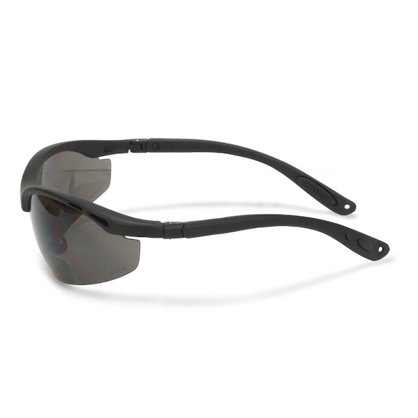 Radians Cheaters(R) Bi-Focal Safety Reading Glasses, Black Wraparound Frame, +1.50 Diopter, Gray Lens, M - CH1-215