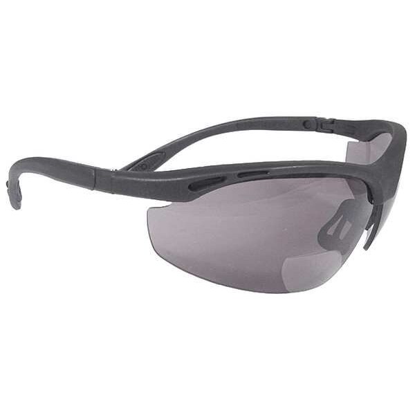 Radians Cheaters(R) Bi-Focal Safety Reading Glasses, Black Wraparound Frame, +1.50 Diopter, Gray Lens, M - CH1-215