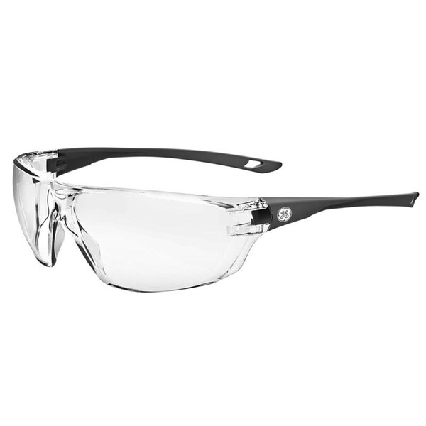 General Electric Anti-Fog Impact-Resistant Clear Lens Frame Safety Glass, Gray - 2022420