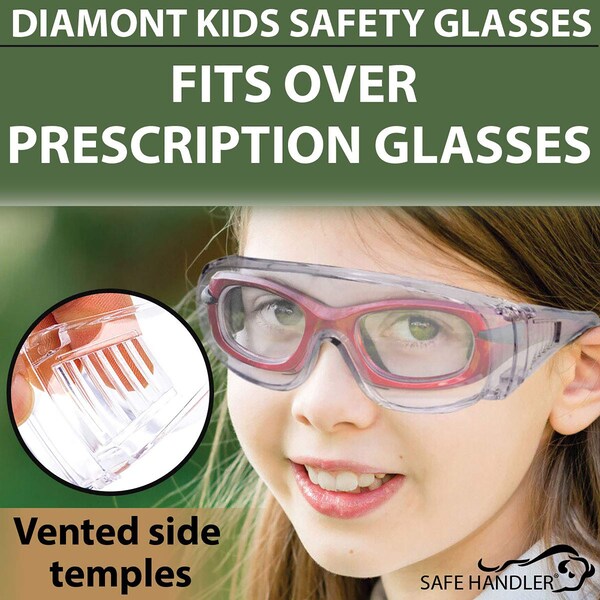 Bison Life Diamond, Kids Safety Glasses Anti-Scratch, Assorted Lens, OTG, 12 PK - SH-VOSGK-CLLCT-ES13-12