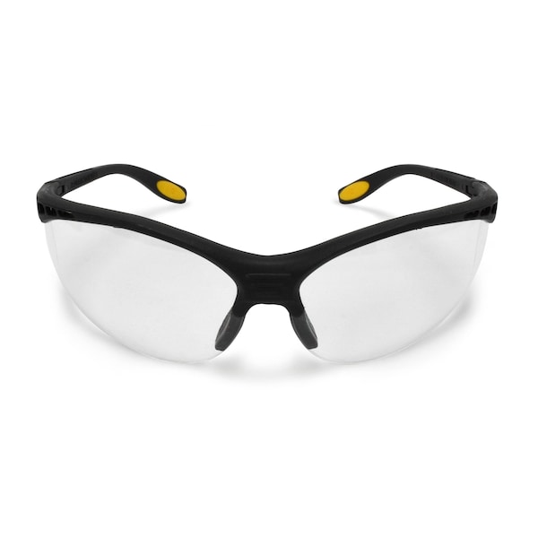 Dewalt Reinforcer, Safety Glasses Anti-Scratch, Clear Lens, Full-Frame, Wraparound - DPG58-1D