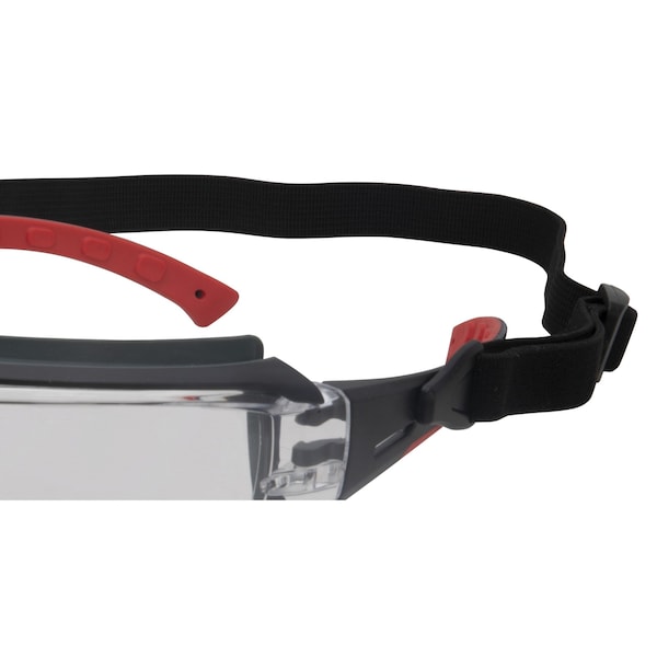 212 Performance Premium Gasket Sealed Anti-Fog Clear Lens Safety Glasses with Removable Headband in Black and Red - EPE14-05-03