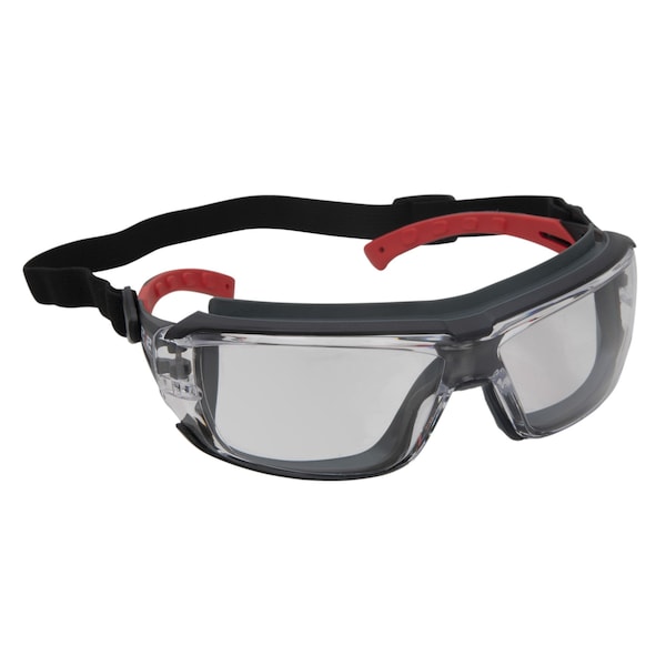 212 Performance Premium Gasket Sealed Anti-Fog Clear Lens Safety Glasses with Removable Headband in Black and Red - EPE14-05-03