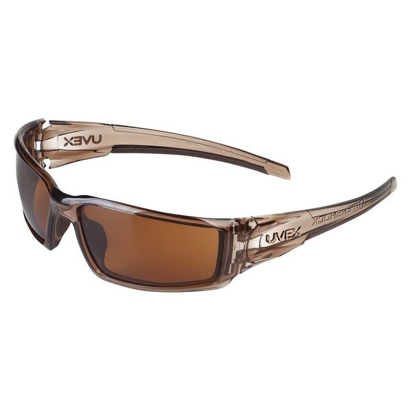Honeywell Uvex Hypershock, Safety Glasses Anti-Fog, Hydrophilic, Hydrophobic, Anti-Scratch, Espresso Lens - S2961HS
