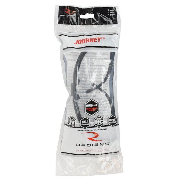 Radians Journey, Safety Glasses Anti-Scratch, Clear Lens, Half-Frame, Wraparound - JR0110ID