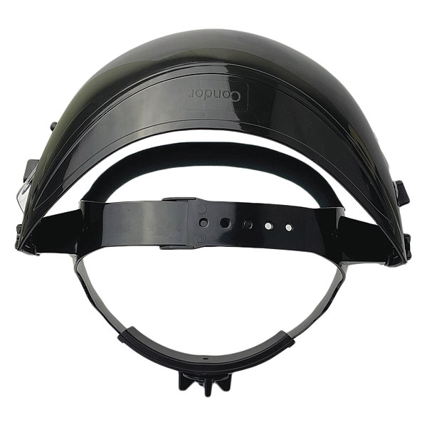 Condor Ratchet Face Shield Assembly, Clear Visor, 8" Height, Ratchet Suspension, Uncoated Lens, Black - 4EZC4