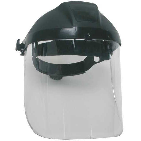 Condor Ratchet Face Shield Assembly, Clear Visor, 8" Height, Ratchet Suspension, Uncoated Lens, Black - 4EZC4