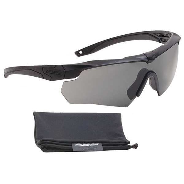Ess Crossbow, Safety Glasses Anti-Scratch, Gray Lens, Half-Frame, Wraparound - 740-0614