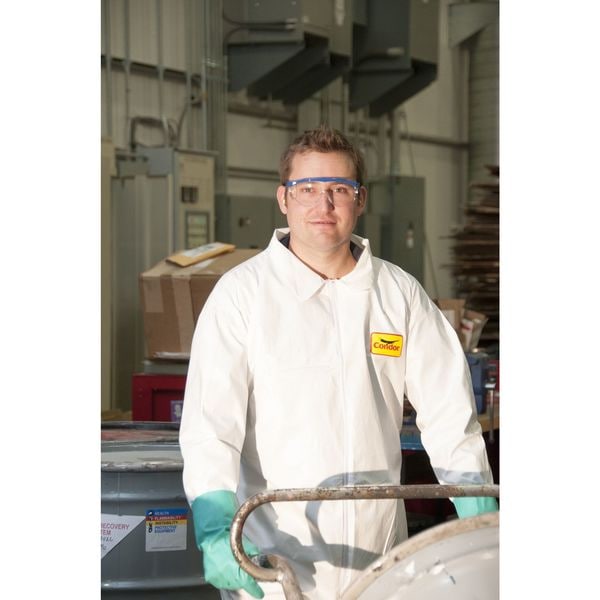Condor Spirit, Safety Glasses Anti-Scratch, Clear Lens, Half-Frame, Wraparound - 1VW24