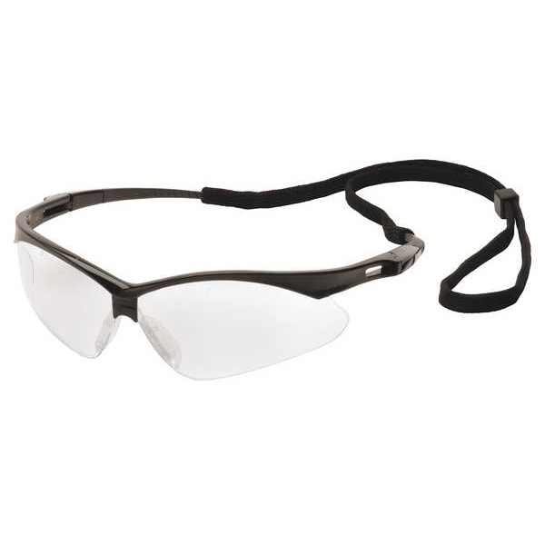 Condor Safety Glasses, Agitator Series, Anti-Scratch, Wraparound, Black Half-Frame, Clear Lens - 23Y617
