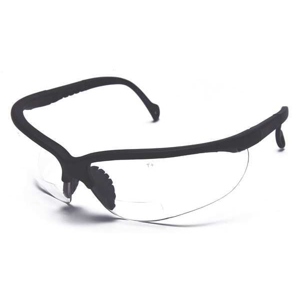Condor Not Applicable Bifocal Reading Glasses, Black Wraparound Frame, +1.50 Diopter, Clear Lens, M - 2VKZ6