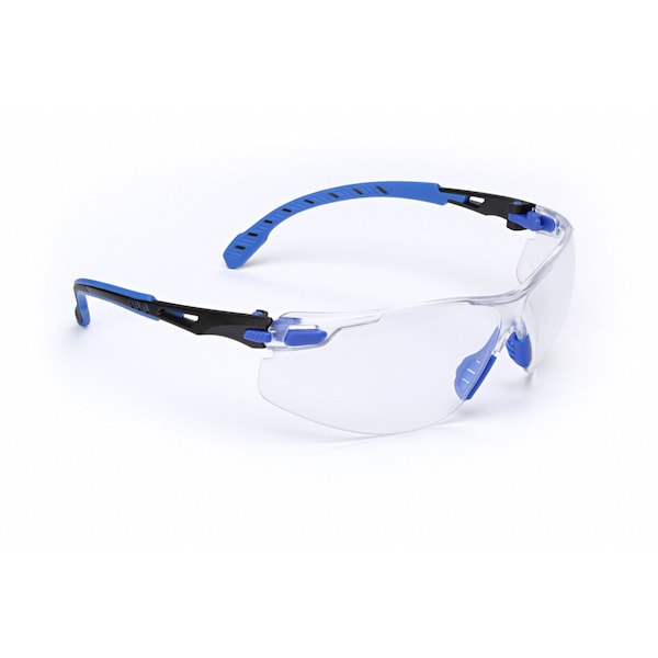 3M Safety Glasses Kit W/ Elastic Strap, Foam Gasket, Solus 1000, Anti-Fog, Black/Blue, Clear - S1101SGAF-KT