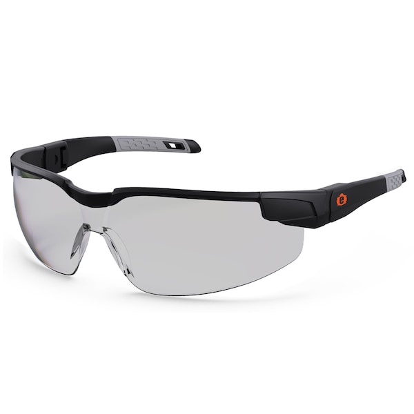 Ergodyne DELLENGER-AF In/Outdoor Lens Matte Black Anti-Fog Safety Glasses Adjustable Temples - DELNGR-AF