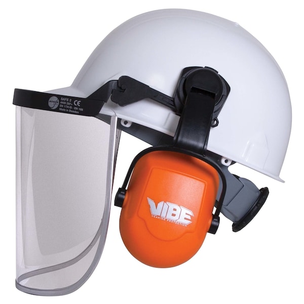 Jackson Safety Safe 2 System, Face Shield, Clear Poly, Clear Visor, Polycarbonate, Uncoated Lens - 25973