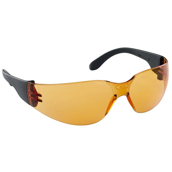 Sas Survival Air Sys Nsx Black Temple High-Impact Poly Orange Lens Safe Glasses - 5342