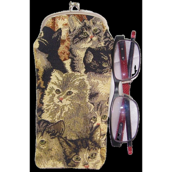 Diagnostico Tapestry Eyeglass Bag with Clasp - Cat - DI2488001