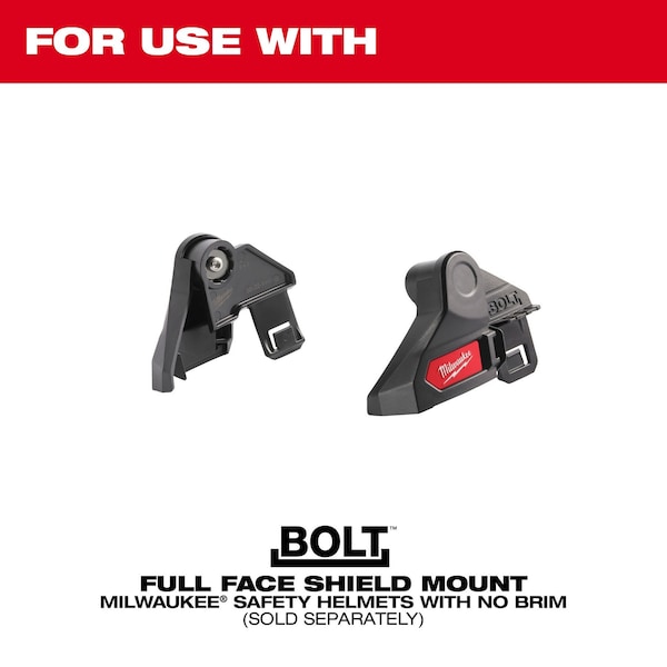 Milwaukee Tool BOLTâ„¢ 5PK Mesh Shield Replacement (No-brim Helmet Only Mount), Gray Visor, 9.3 in Height - 48-73-1434