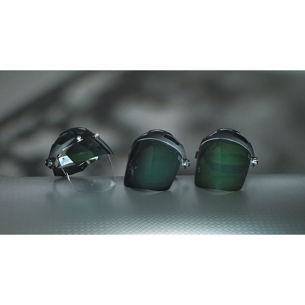 Sellstrom Faceshield Flip Window, Green Visor, 4-3/8" Height, Anti-Fog ; Uncoated Lens, Green - S32155