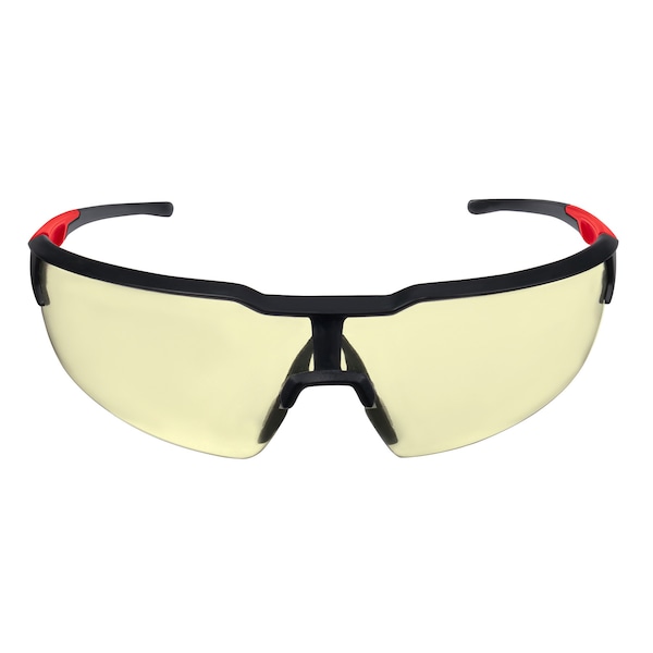 Milwaukee Tool Safety Glasses Anti-Scratch, Yellow Lens, Half-Frame, Wraparound - 48-73-2101