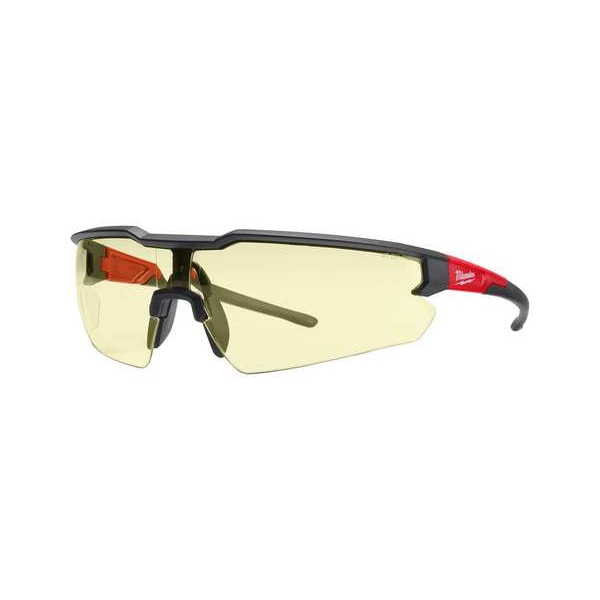 Milwaukee Tool Safety Glasses Anti-Scratch, Yellow Lens, Half-Frame, Wraparound - 48-73-2101