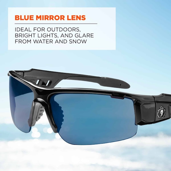 Ergodyne Dagr, Safety Glasses Polarized, Blue Lens, Half-Frame, Traditional - DAGR