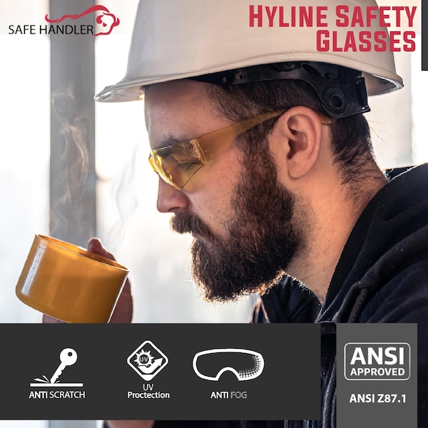 Bison Life Hyline, Safety Glasses Anti-Fog &  Anti-Scratch, Assorted Lens, 12 PK - SH-HYSG-CLCT-ES01-12