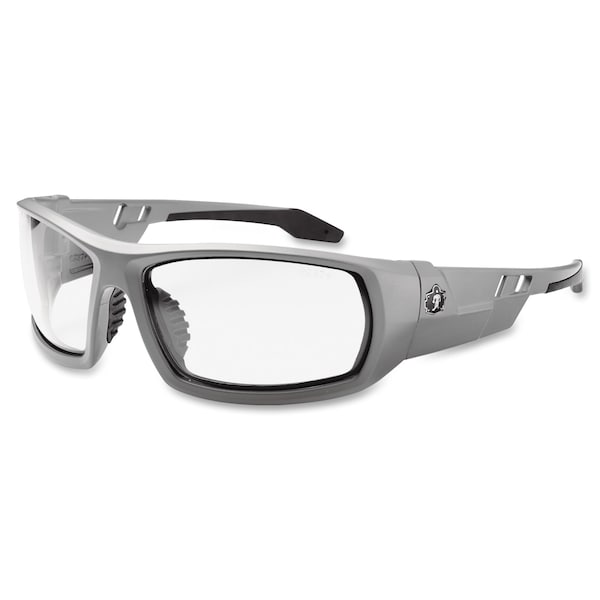 Ergodyne Safety Glasses, Clear Anti-Fog &  Anti-Scratch Lens, Polycarbonate, Gray - 50103
