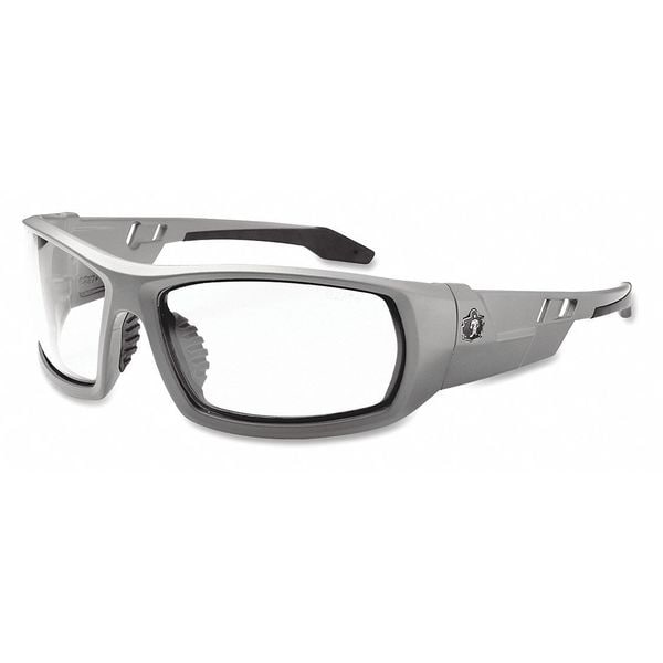 Ergodyne Safety Glasses, Clear Anti-Fog &  Anti-Scratch Lens, Polycarbonate, Gray - 50103