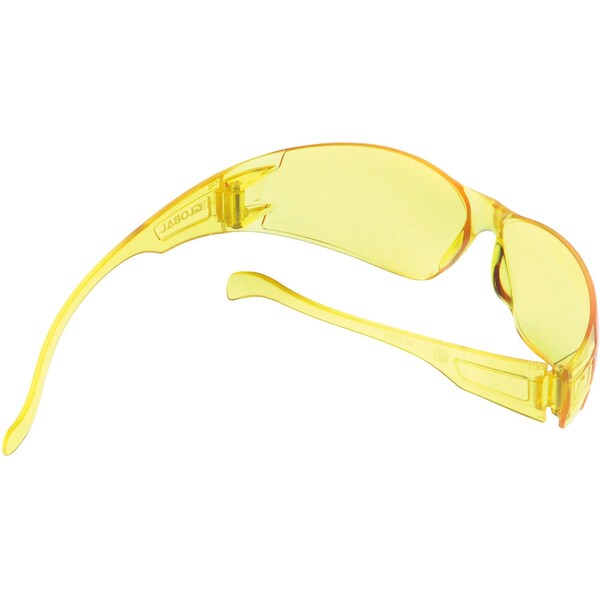 Global Industrial Frameless Safety Glasses, Scratch Resistant, Amber Lens - 708119AM