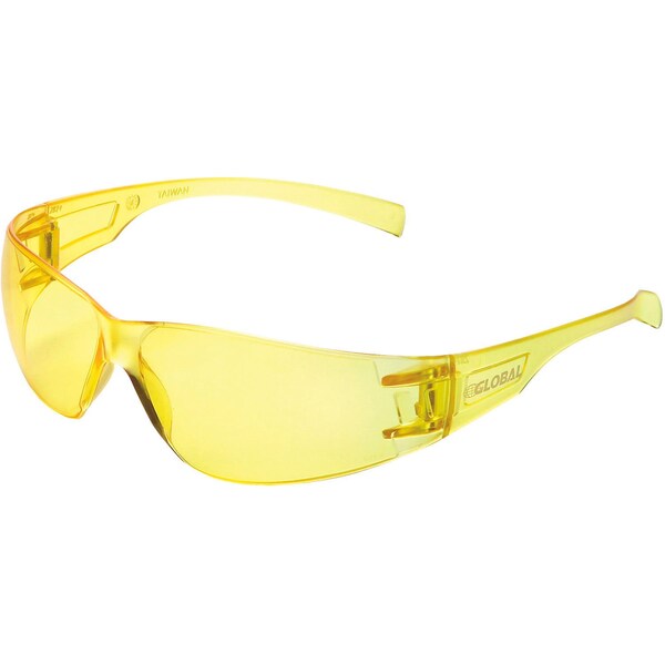 Global Industrial Frameless Safety Glasses, Scratch Resistant, Amber Lens - 708119AM
