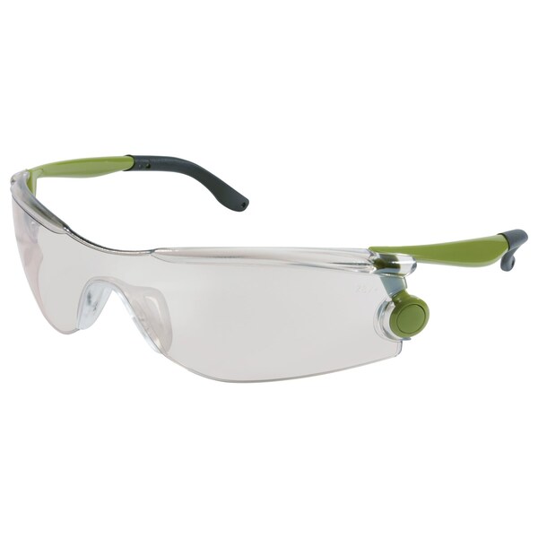 Mcr Safety Glasses, Mantis Green Temples I/O Clear Mirr Lens, 12PK - MT129