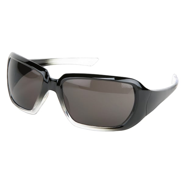 Mcr Safety Glasses, CR2 Black/Clear Frame, Gray, 12PK - CR1212