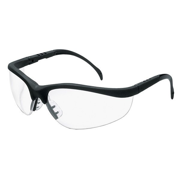 Mcr Safety Klondike KD1 Series Safety Glasses, Clear Lens, Black Frame - KD110