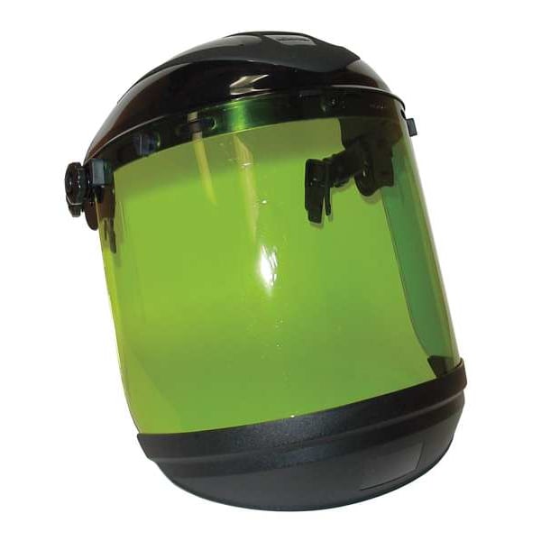 Sellstrom Faceshield Assembly, Green Visor, 8 in Height, Anti-Fog Lens - S31201