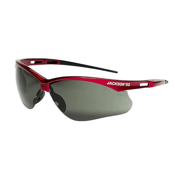 Jackson Safety Safety Glasses Anti-Scratch, Smoke Lens, Half-Frame - 50016