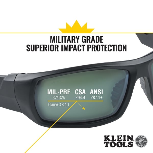 Klein Tools Professional Safety Glasses, Full Frame, Polarized Lens - 60539