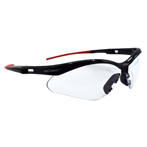 Cordova MACHINIST PRO BLACK FRAME, CLEAR LENS, DUAL WRAP-AROUND LENS, BAYONET TEMPLES WITH TPR - EMP10S