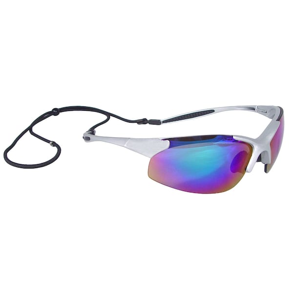 Radians Safety Glasses, Green Mirror Polycarbonate Lens, Uncoated,  - IN6-GR